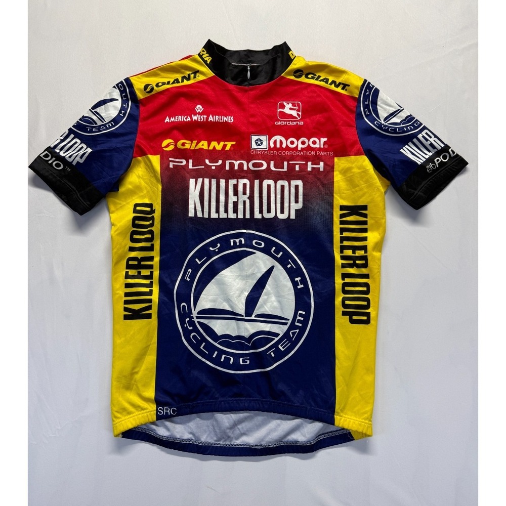 Vintage Giordana Cycling Jersey Men S/M Multicolor Plymouth Killer Loop Slim Fit